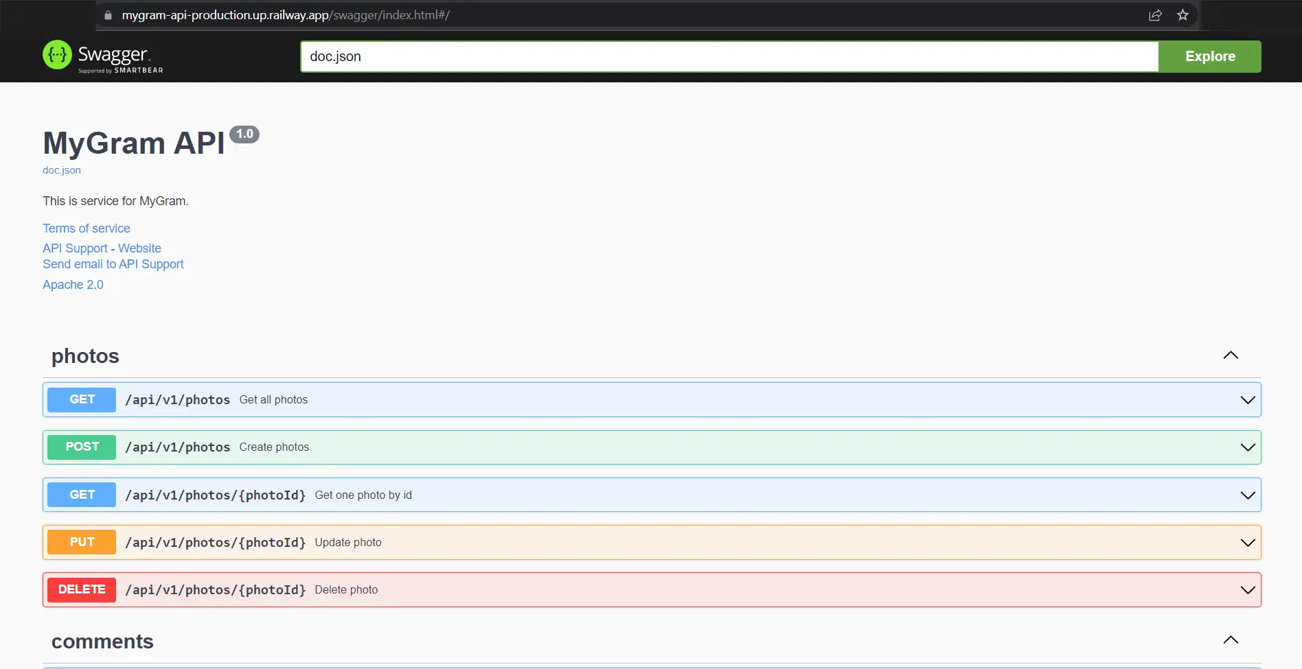 MyGram API