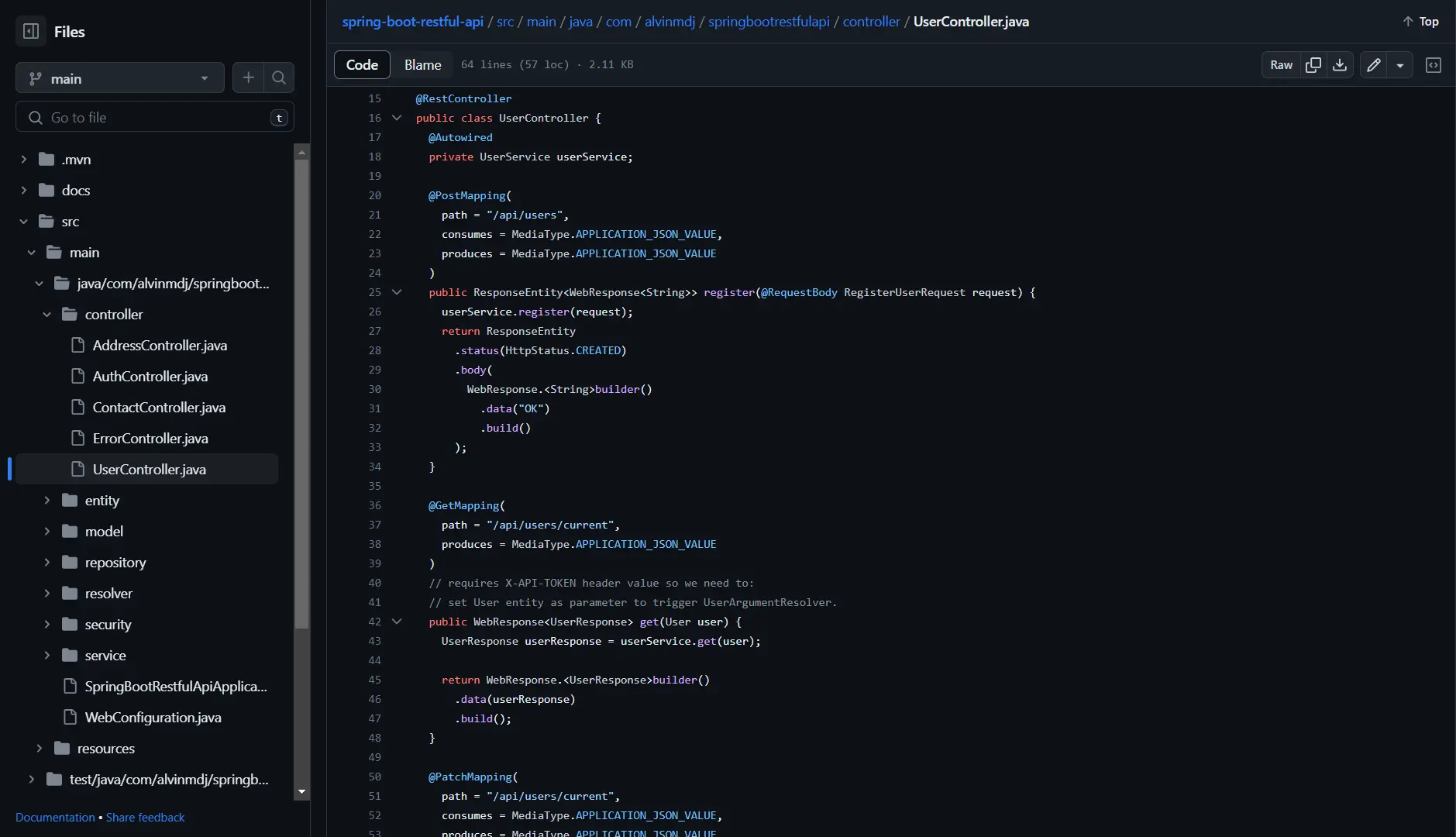 Spring Boot RESTful API
